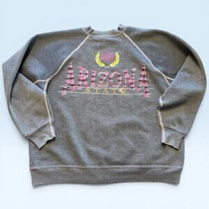Vintage Faded Arizona State Sun Devils Sweatshirt Mens Large Gray Crewneck ASU